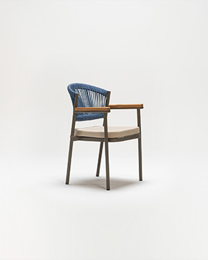 Metal and hand-made rope merge seamlessly, defining a chair that invites you to unwind.NOOK ARMCHAIR