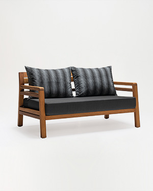 Crafted with an Iroko wood frame and adorned with plush cushions, it offers a cozy and inviting retreat for outdoor relaxation.ZOLNA LOUNGE - DOUBLE SOFA